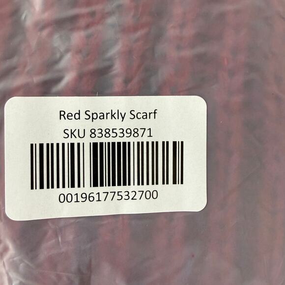 Taylor Swift NIB | All Too Well Lurex Red Sparkly Scarf from Red album - Picture 7 of 7